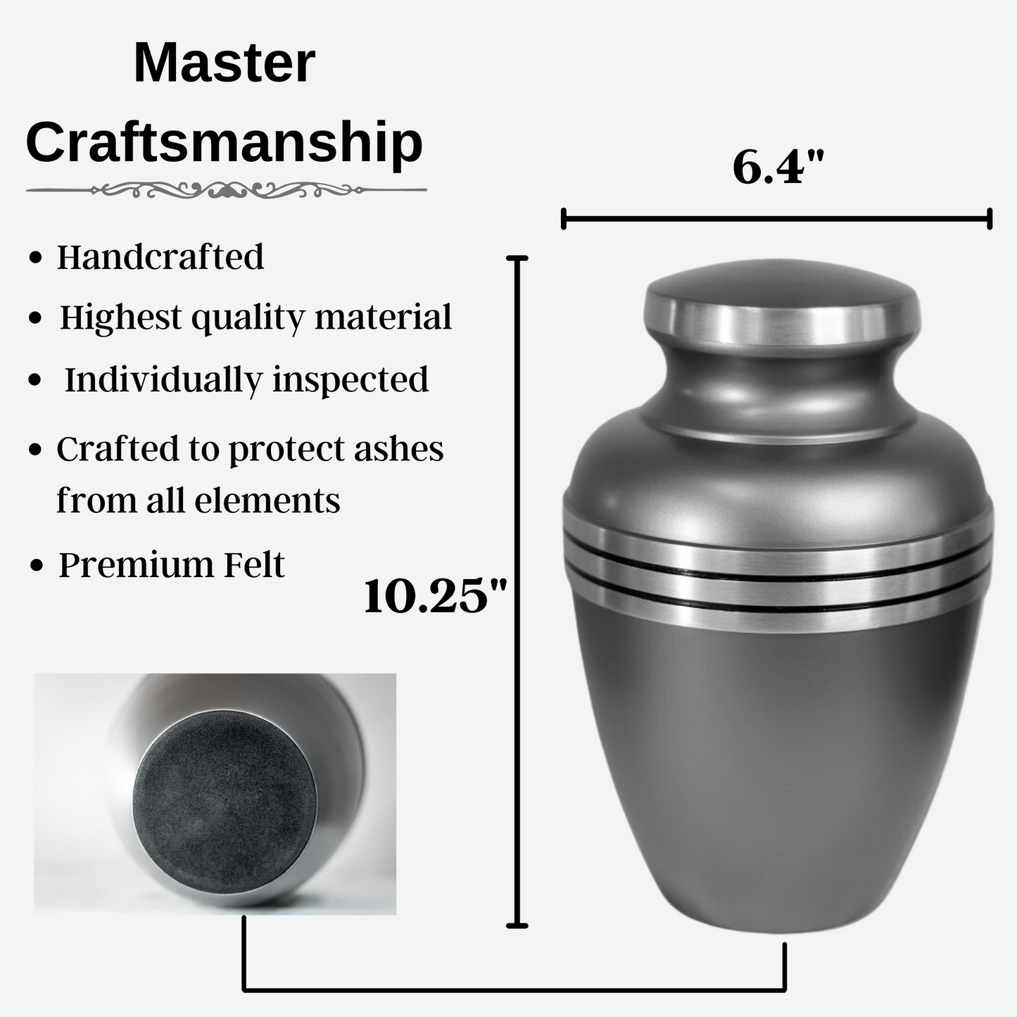 Pewter Urn for Ashes - Cremation Urn for Human Ashes