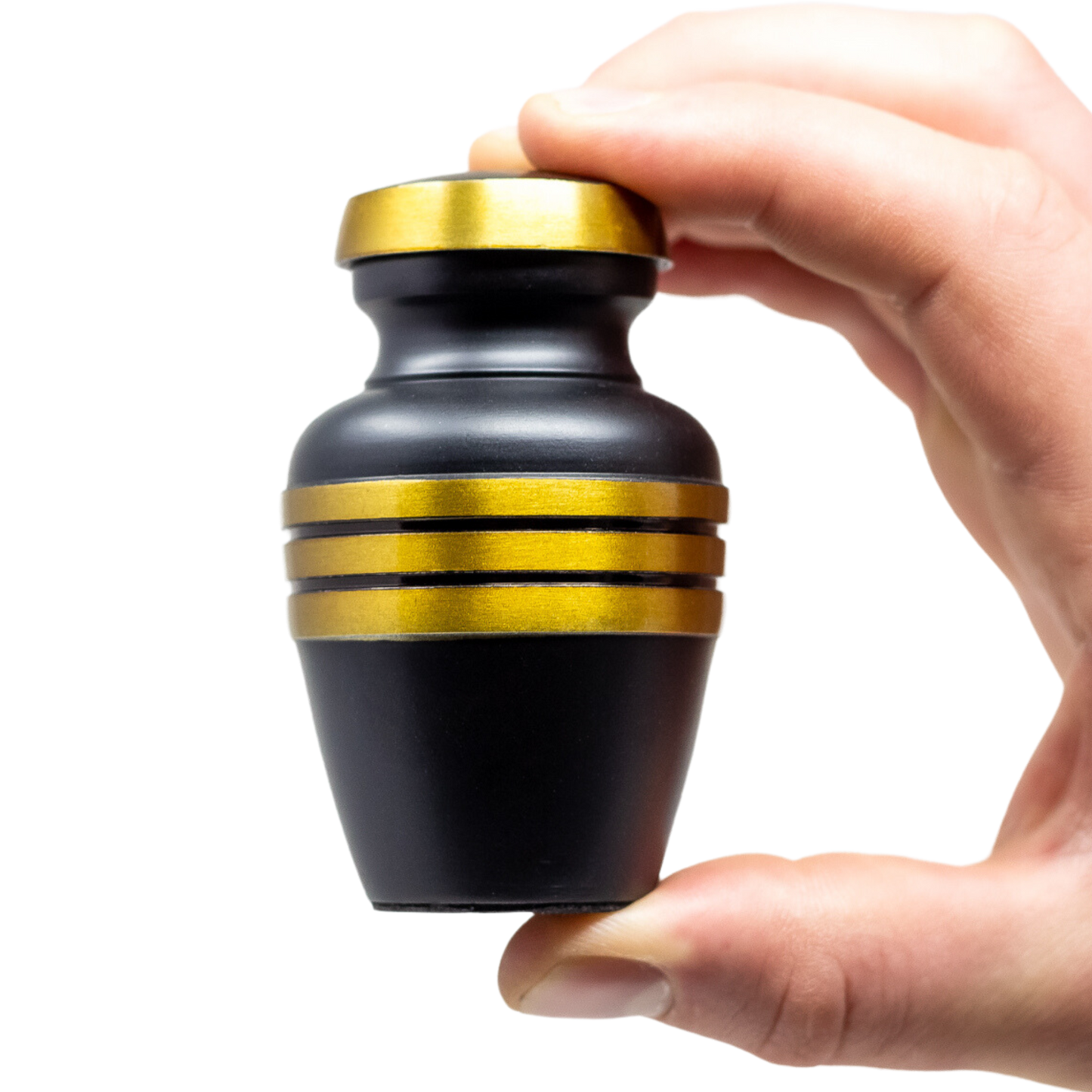 Black Small Urn for Human Ashes - Black Keepsake Urn