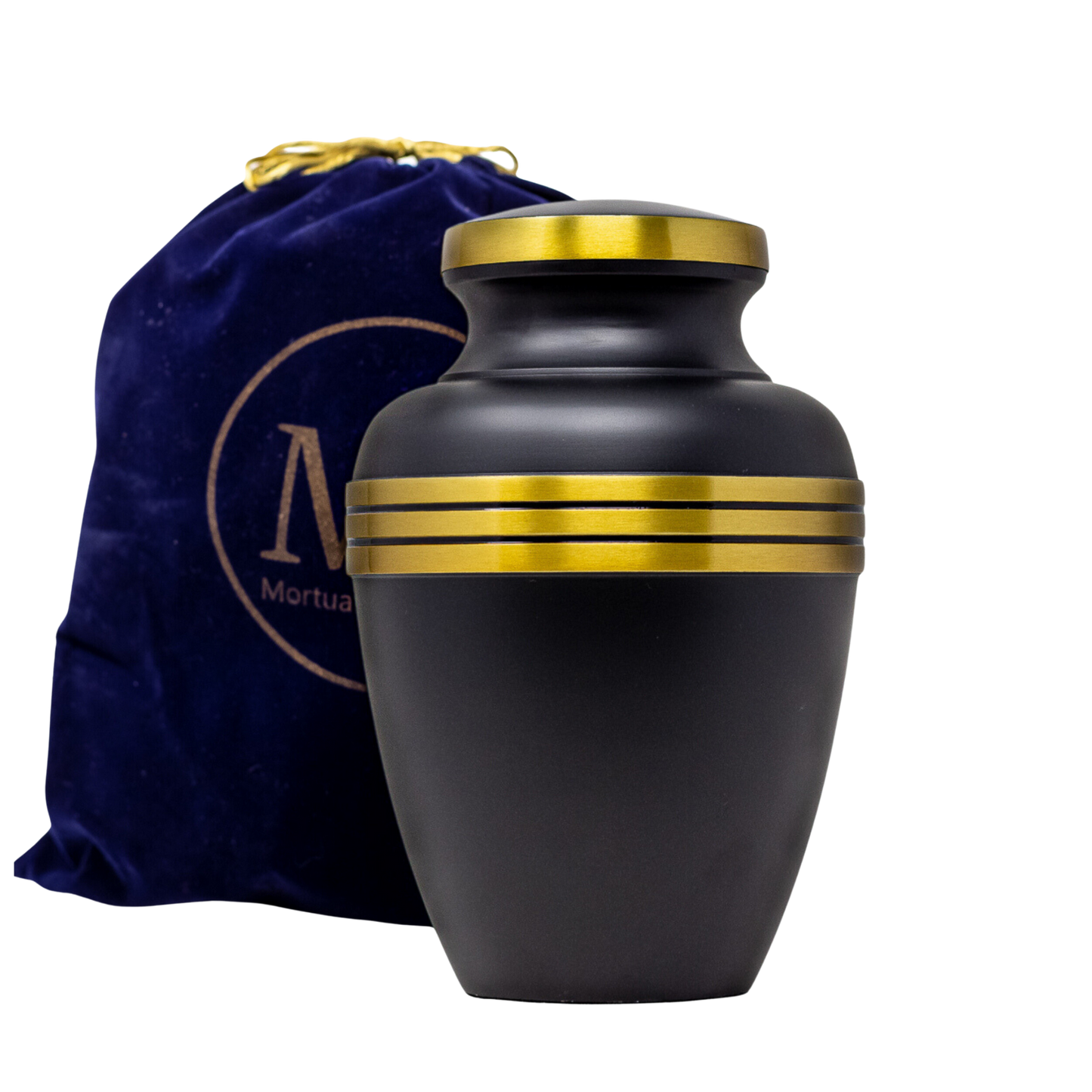 Black and Gold Urn - Urn for Human Ashes