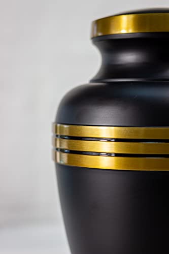 Black and Gold Urn - Urn for Human Ashes