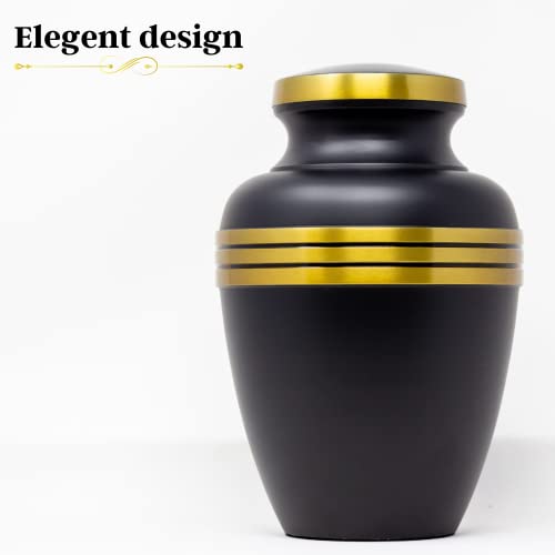 Black and Gold Urn - Urn for Human Ashes