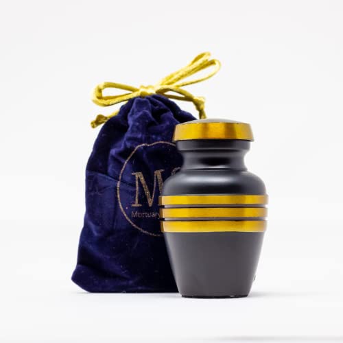 Black Small Urn for Human Ashes - Black Keepsake Urn