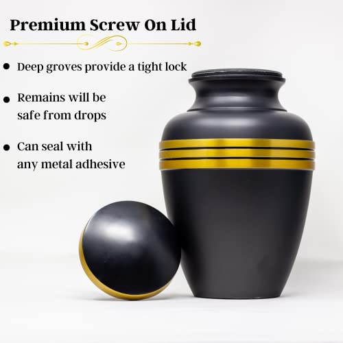 Black and Gold Urn - Urn for Human Ashes