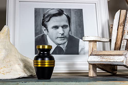 Black Small Urn for Human Ashes - Black Keepsake Urn