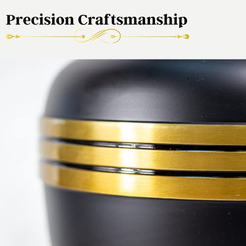 Black and Gold Urn - Urn for Human Ashes
