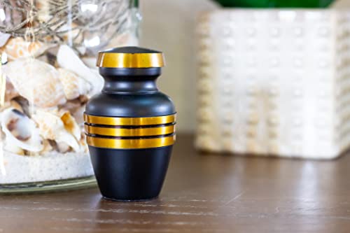 Black Small Urn for Human Ashes - Black Keepsake Urn