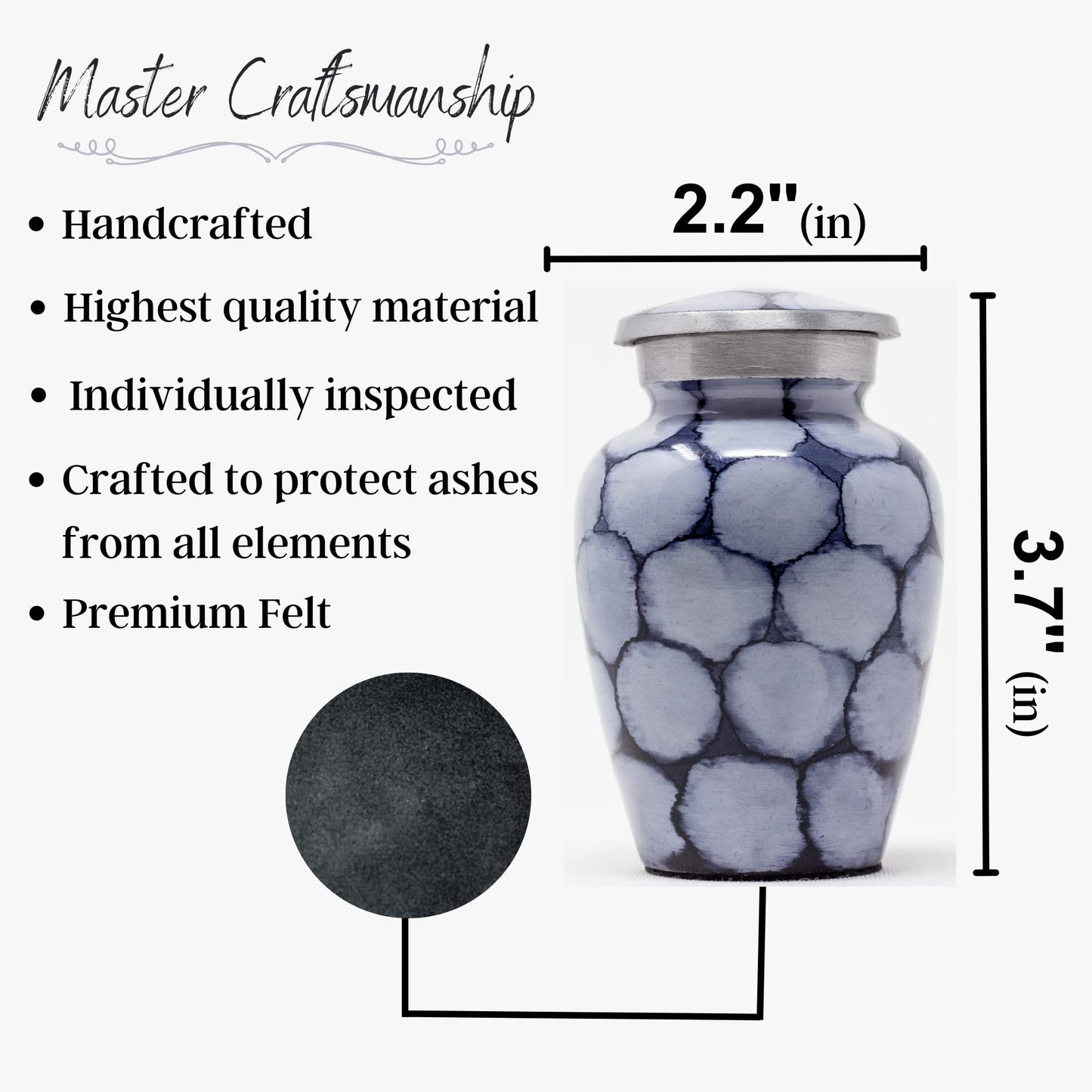 Purple Small Urn for Ashes - Keepsake Urn